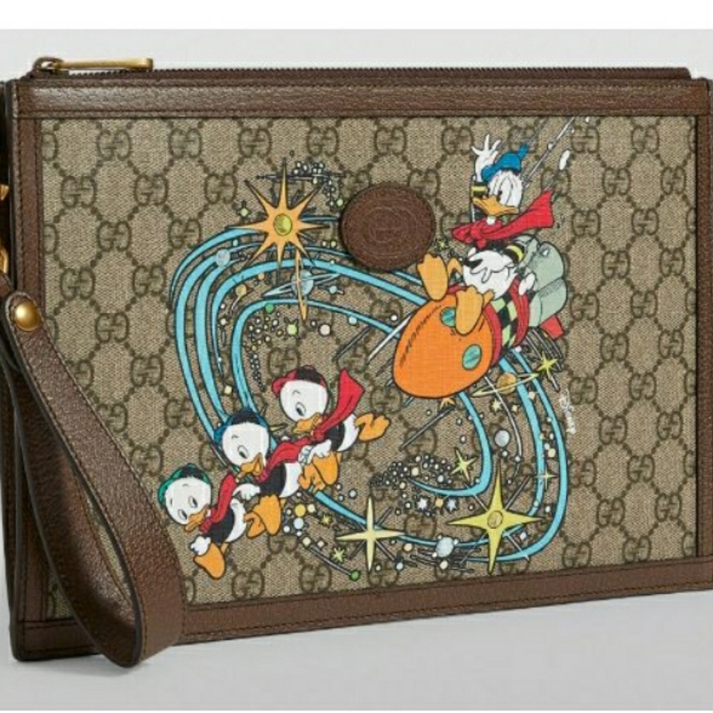 Limited Edition Gucci Supreme Monogram Canvas Disney Pouch